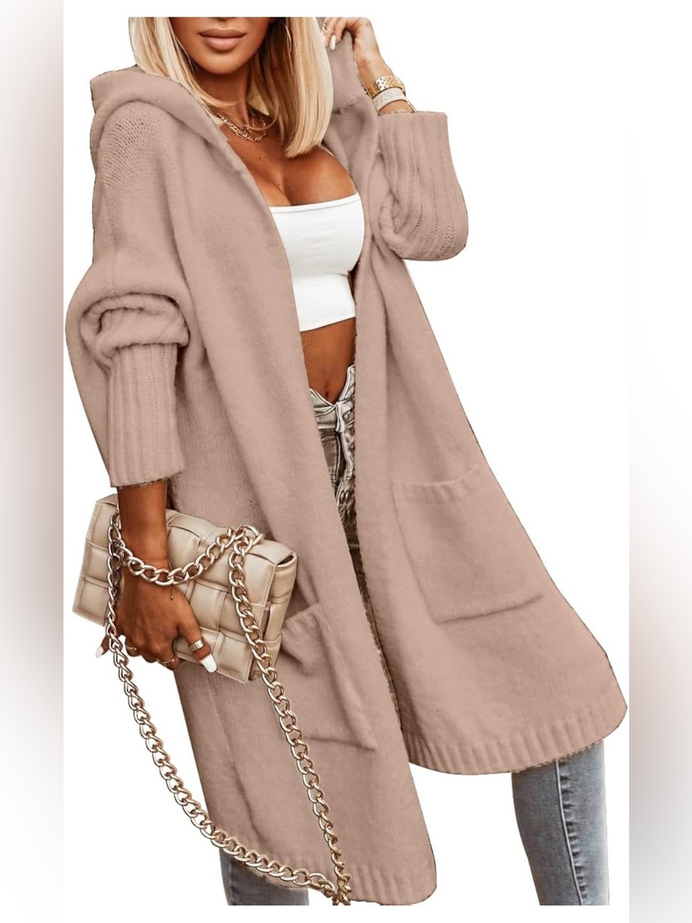 🆕Cozy Hooded Open-Front Long Cardigan Sweater
